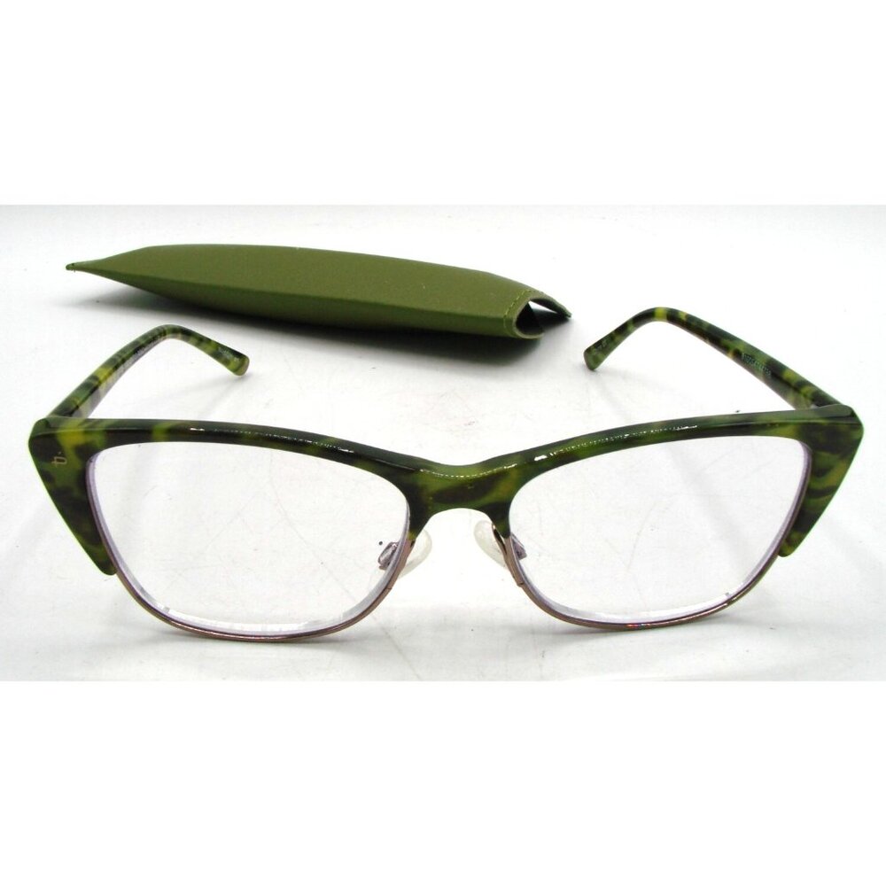 Prive Revaux Readers +3.50 Eyeglasses Green Tortoise Shell Milli 54-15-140 Case